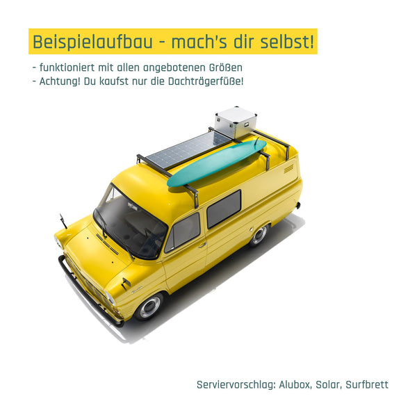 Universaldachträger für Aluprofile. Befestigung an Regenrinne