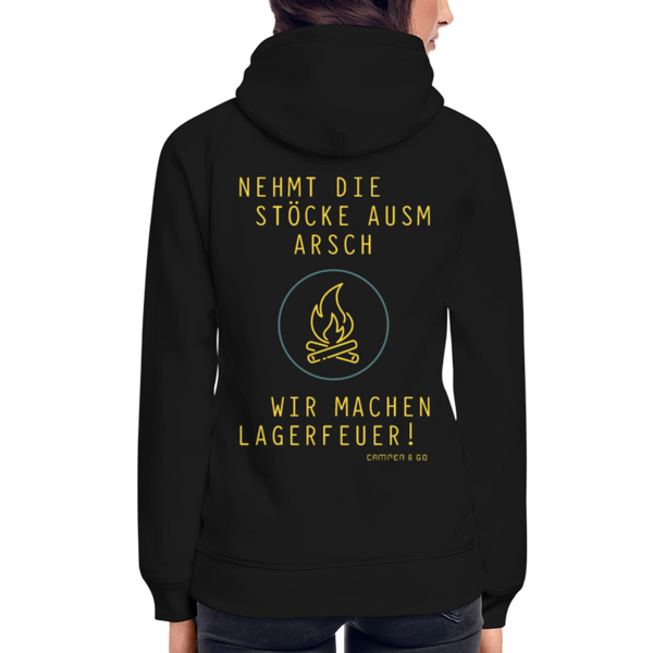 Hoodie "Lagerfeuer" - Premiumqualität Unisex - Schwarz