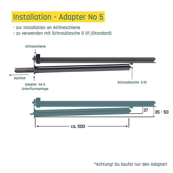 markise airlineschiene Adapter No. 5 – Camper & Go