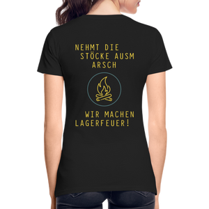 T-Shirt "Lagerfeuer" - Premiumqualität Woman - Schwarz
