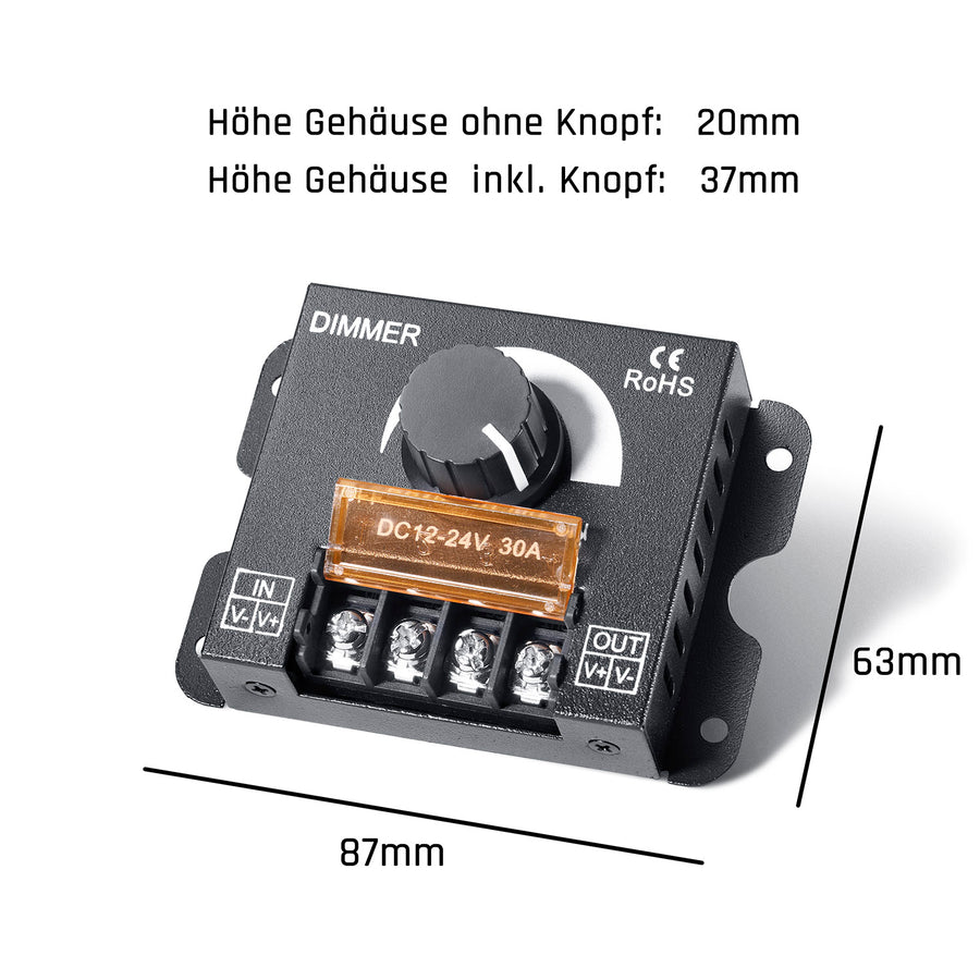 12 V Dimmer Wohnmobil, Camper, KFZ langlebig Metallgehäuse